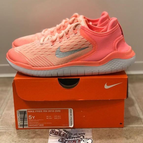 NEW Nike Free RN 2018 Flyknit Running Shoes Pink - Picture 2 of 8